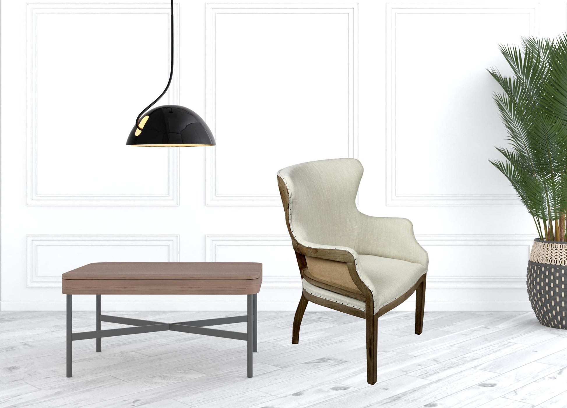 25" Natural Polyester Blend Solid Color Arm Chair By Homeroots | Armchairs | Modishstore - 4