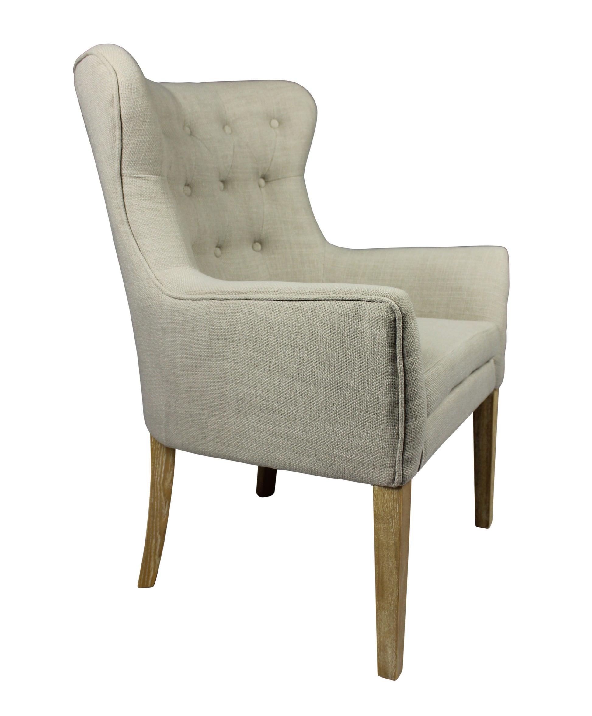 28" Taupe 100% Polyester And Natural Tufted Arm Chair By Homeroots | Armchairs | Modishstore - 2