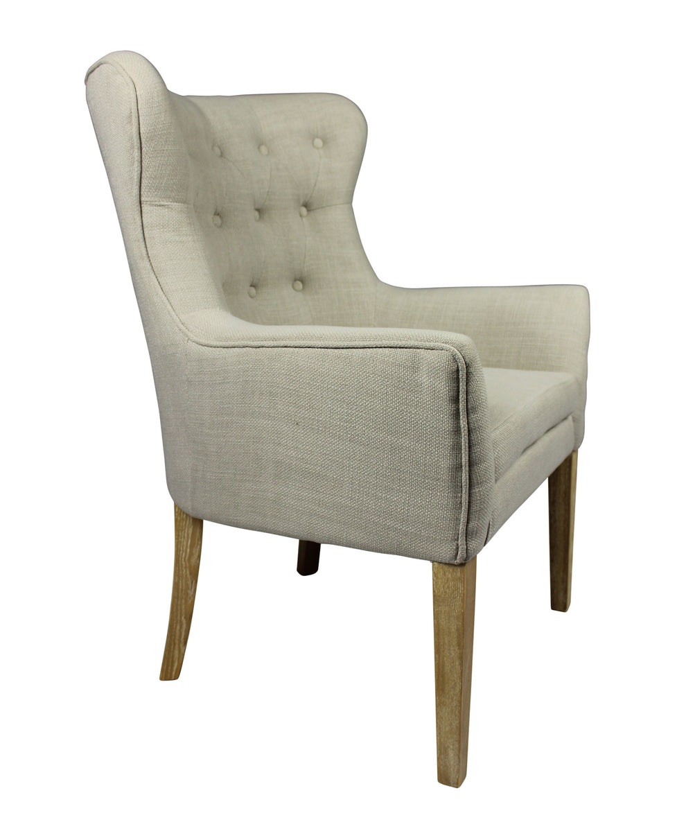 28" Taupe 100% Polyester And Natural Tufted Arm Chair By Homeroots | Armchairs | Modishstore - 2