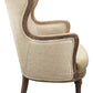26" Ivory Linen And Natural Solid Color Arm Chair By Homeroots | Armchairs | Modishstore - 3