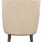 26" Ivory Linen And Natural Solid Color Arm Chair By Homeroots | Armchairs | Modishstore - 4