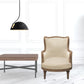 26" Ivory Linen And Natural Solid Color Arm Chair By Homeroots | Armchairs | Modishstore - 5