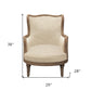 26" Ivory Linen And Natural Solid Color Arm Chair By Homeroots | Armchairs | Modishstore - 8