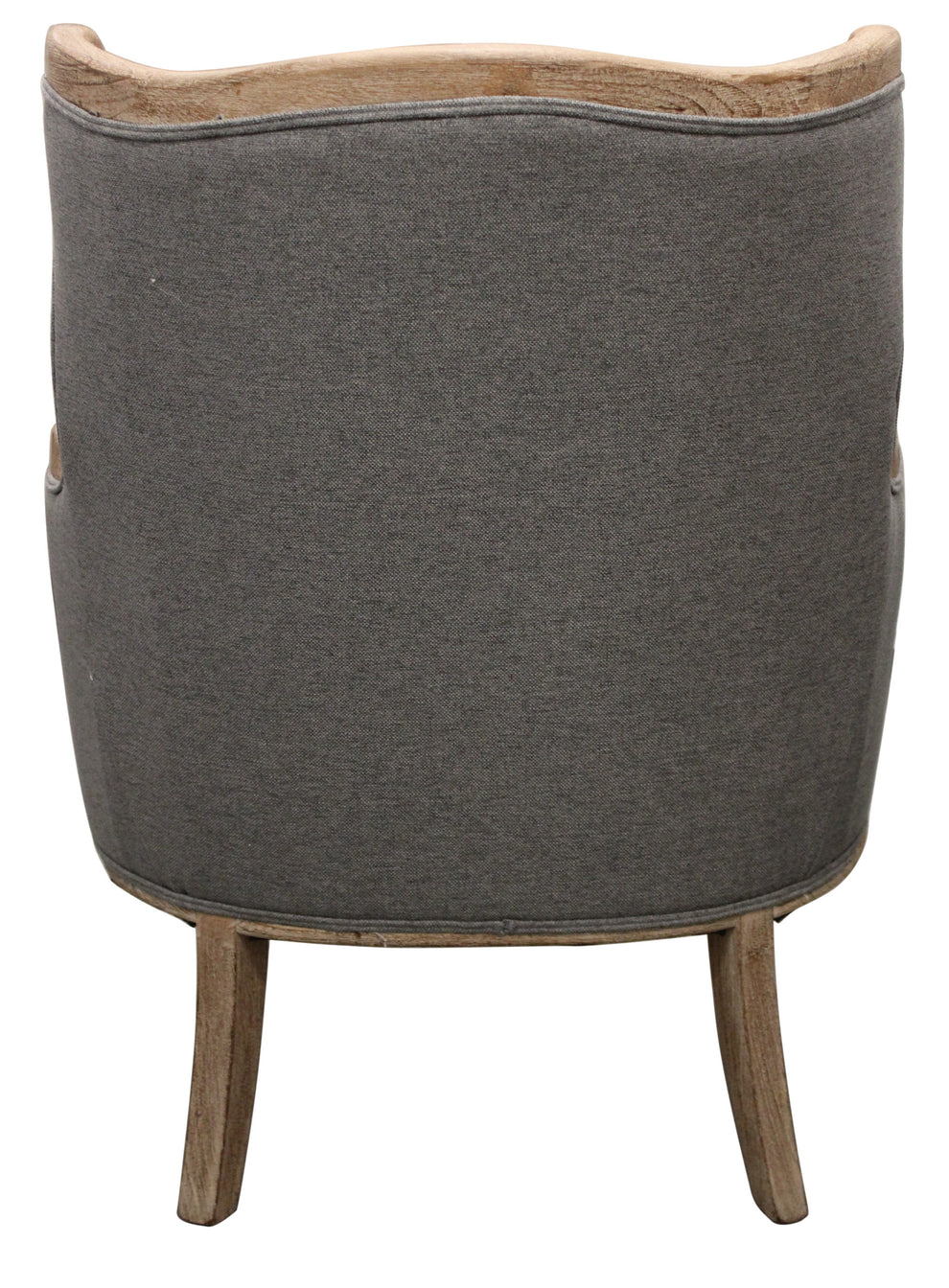 26" Gray Linen And Natural Solid Color Arm Chair By Homeroots | Armchairs | Modishstore - 4