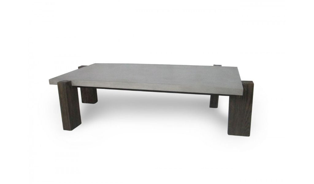 33" Walnut And Dark Grey Concrete Rectangular Coffee Table By Homeroots | Coffee Tables | Modishstore
