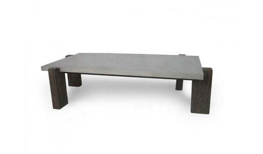 33" Walnut And Dark Grey Concrete Rectangular Coffee Table By Homeroots | Coffee Tables | Modishstore