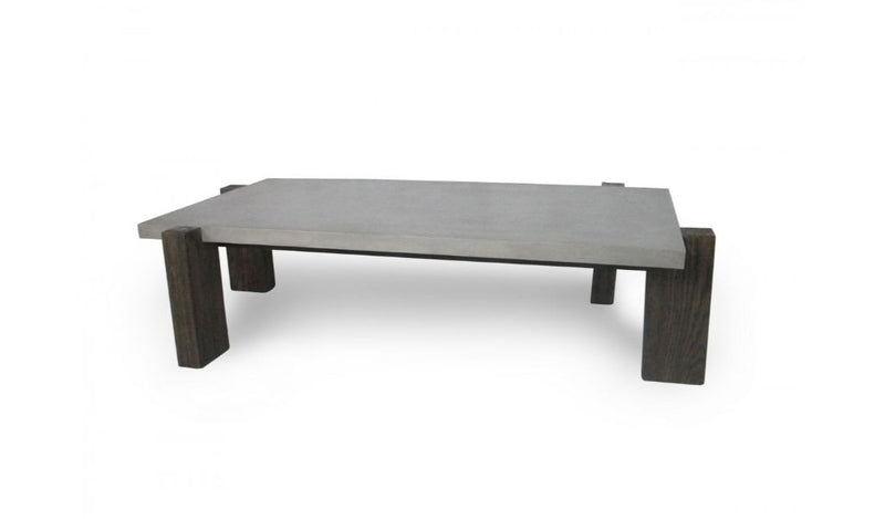33" Walnut And Dark Grey Concrete Rectangular Coffee Table By Homeroots | Coffee Tables | Modishstore