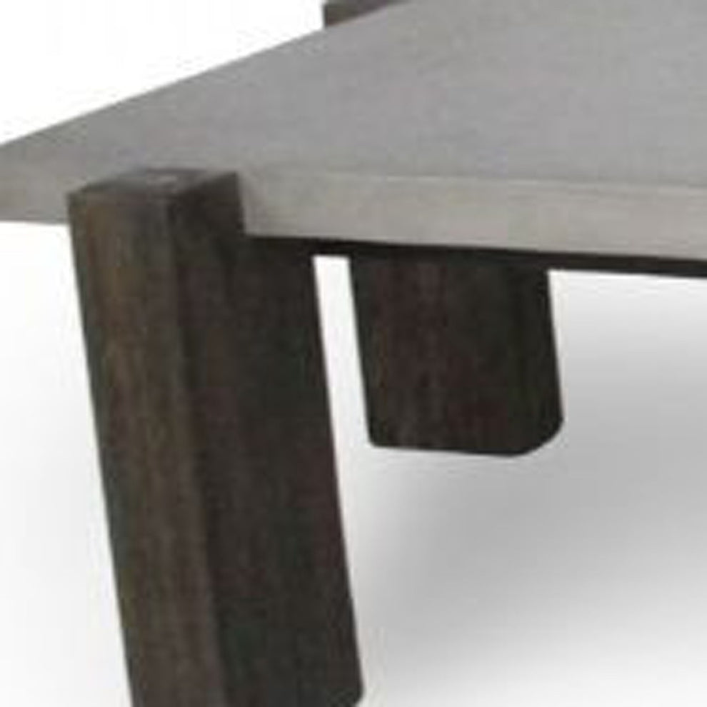 33" Walnut And Dark Grey Concrete Rectangular Coffee Table By Homeroots | Coffee Tables | Modishstore - 6