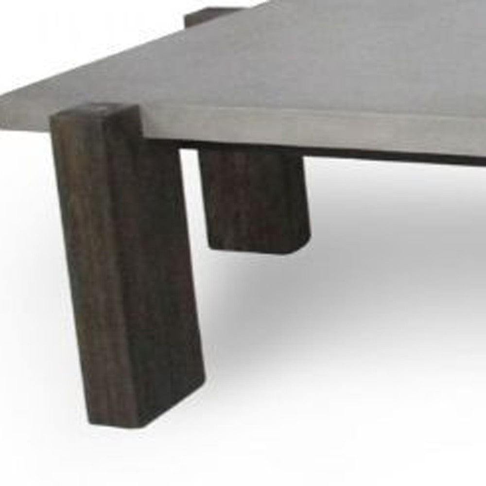 33" Walnut And Dark Grey Concrete Rectangular Coffee Table By Homeroots | Coffee Tables | Modishstore - 7