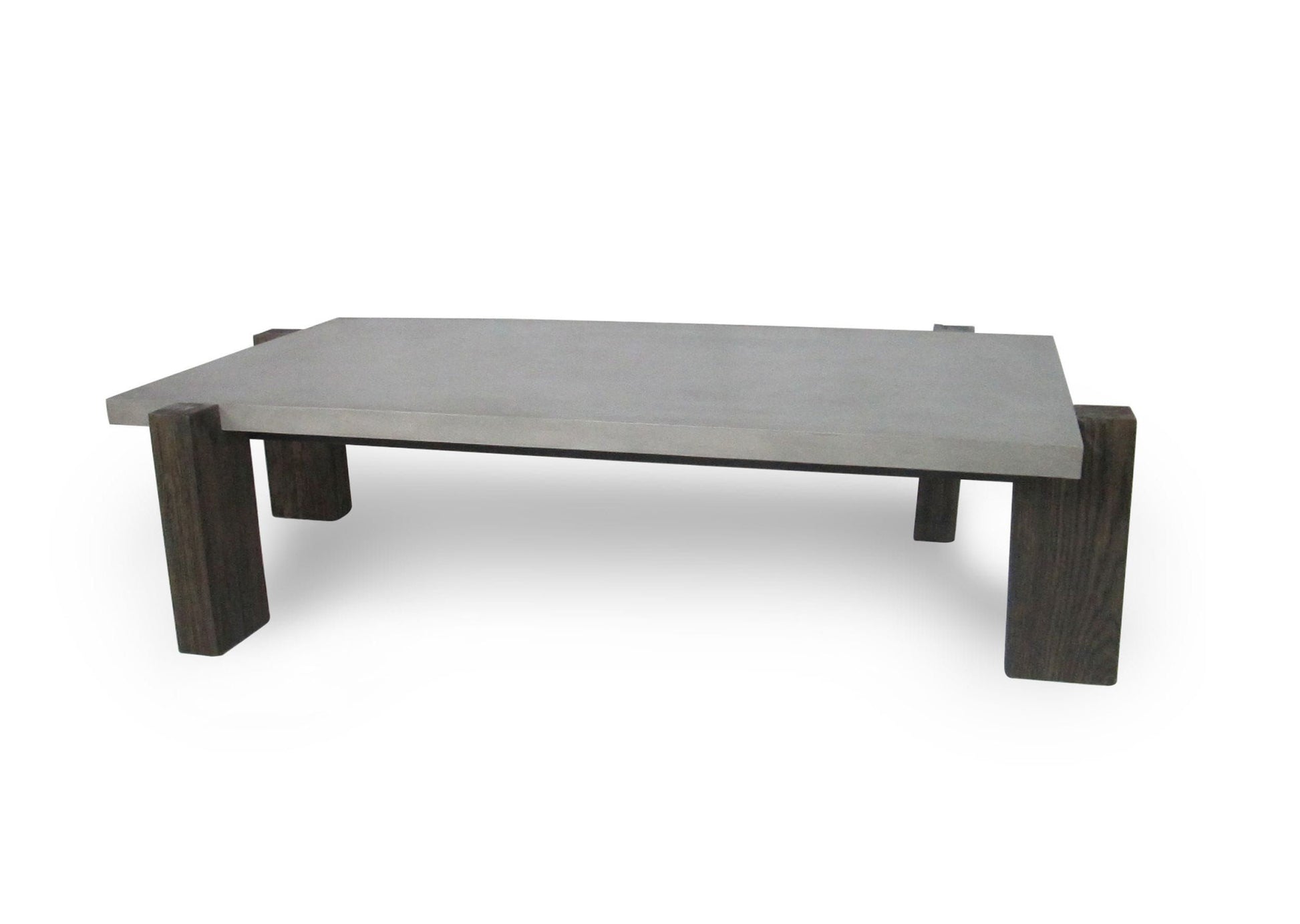 33" Walnut And Dark Grey Concrete Rectangular Coffee Table By Homeroots | Coffee Tables | Modishstore - 2