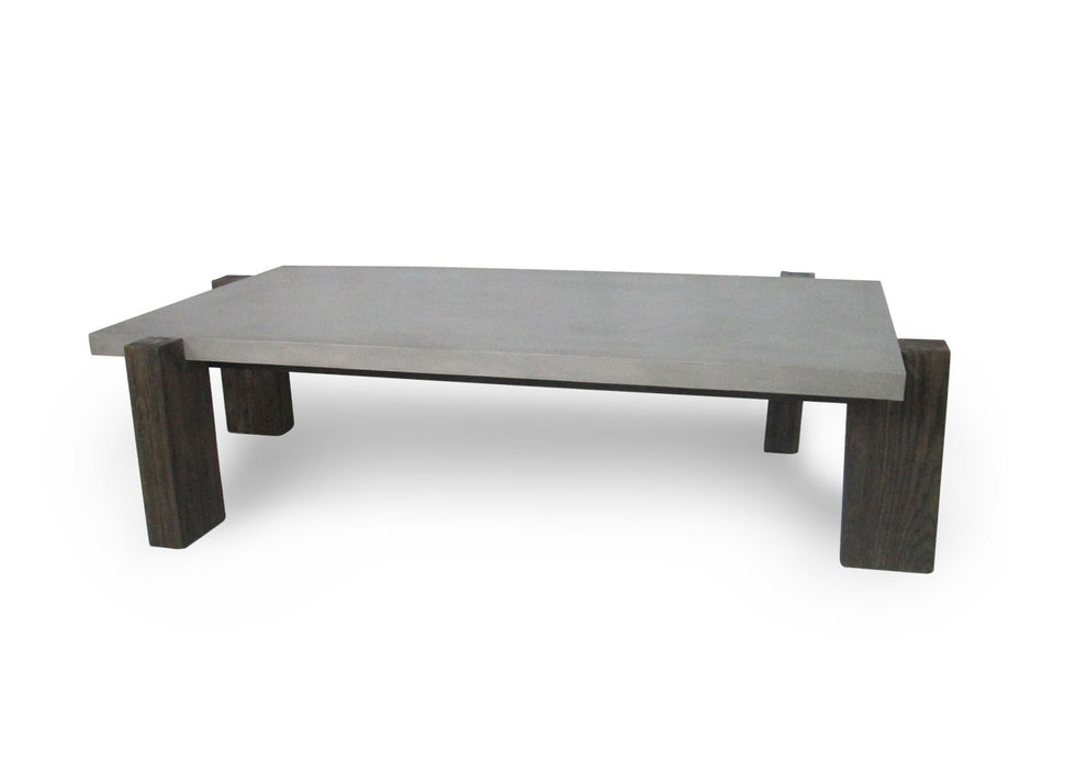 33" Walnut And Dark Grey Concrete Rectangular Coffee Table By Homeroots | Coffee Tables | Modishstore - 2