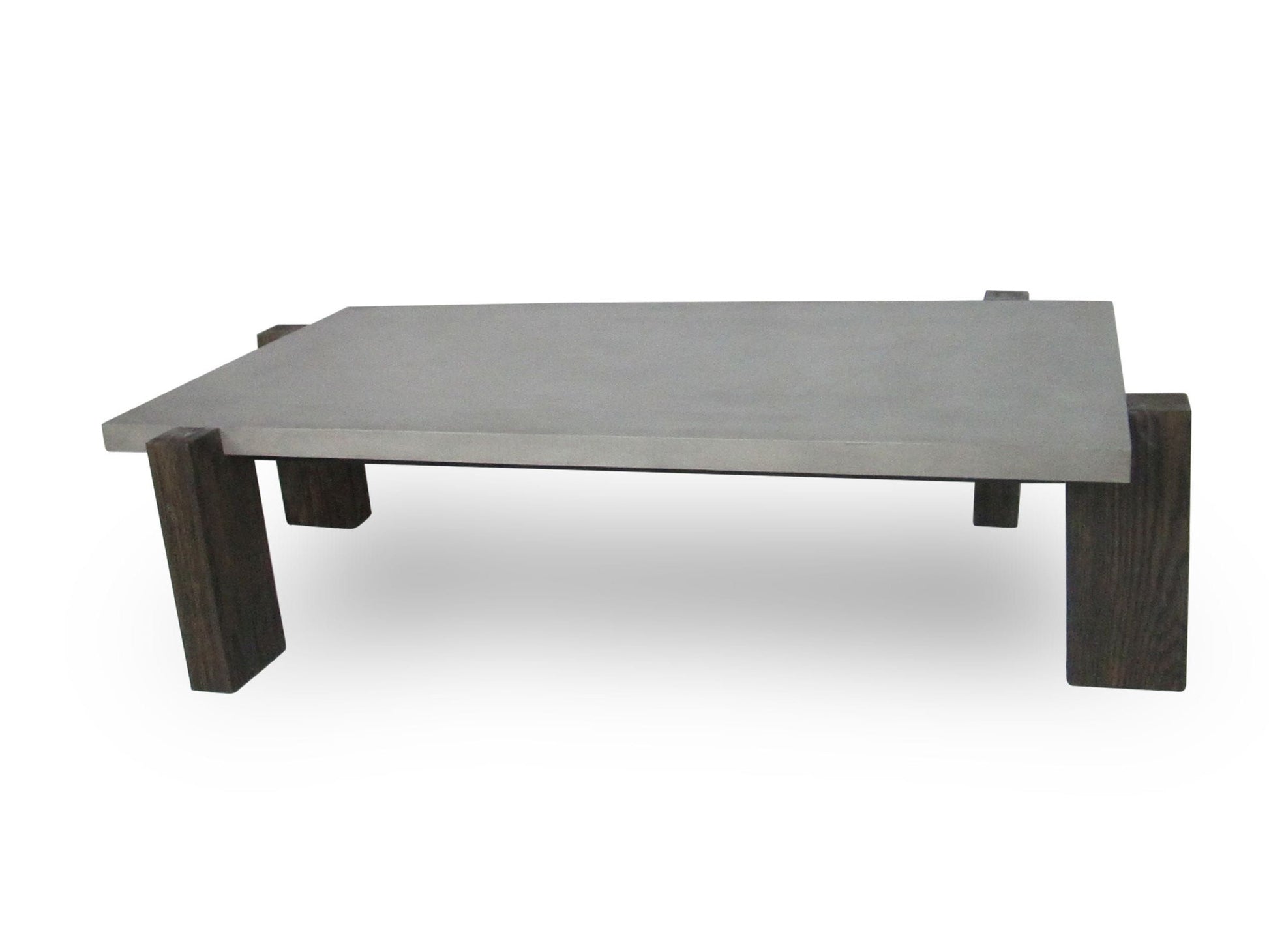 33" Walnut And Dark Grey Concrete Rectangular Coffee Table By Homeroots | Coffee Tables | Modishstore - 4