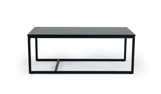 47" Black And Black Marble Stone Rectangular Coffee Table By Homeroots | Coffee Tables | Modishstore