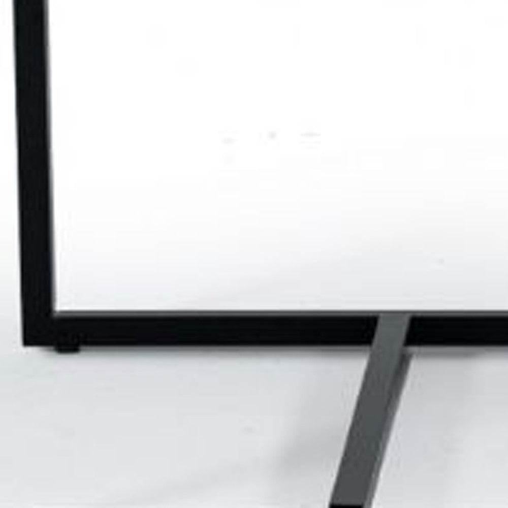 47" Black And Black Marble Stone Rectangular Coffee Table By Homeroots | Coffee Tables | Modishstore - 5