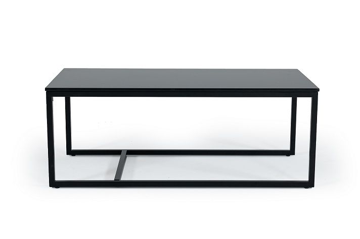 47" Black And Black Marble Stone Rectangular Coffee Table By Homeroots | Coffee Tables | Modishstore - 2