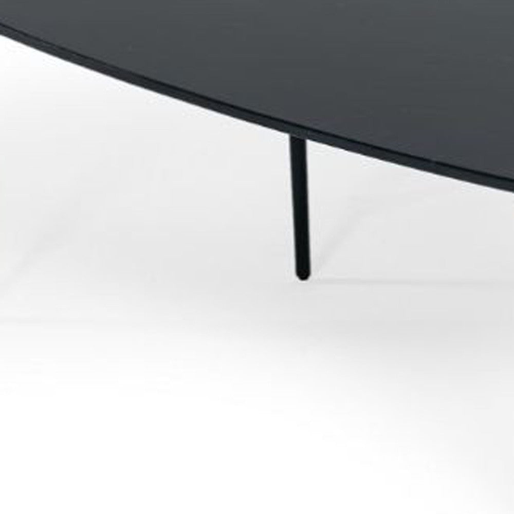 47" Black And Black Marble Stone Free Form Coffee Table By Homeroots | Coffee Tables | Modishstore - 5