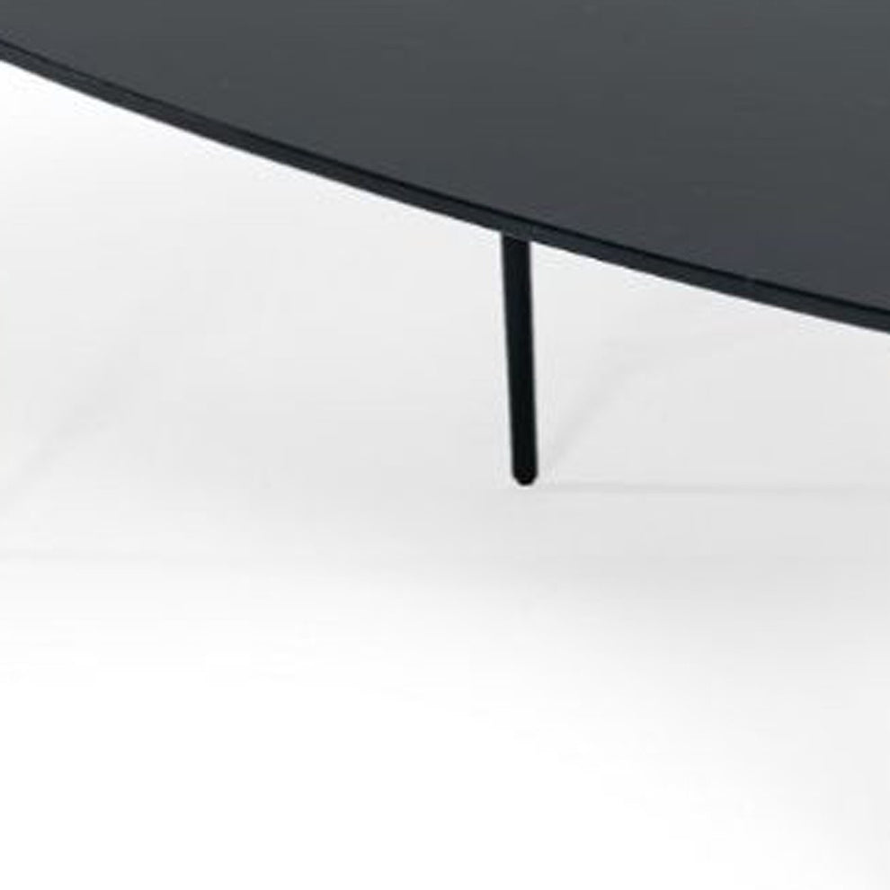 47" Black And Black Marble Stone Free Form Coffee Table By Homeroots | Coffee Tables | Modishstore - 5