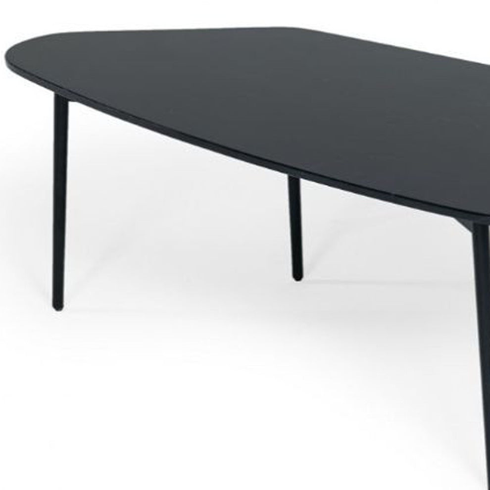 47" Black And Black Marble Stone Free Form Coffee Table By Homeroots | Coffee Tables | Modishstore - 6