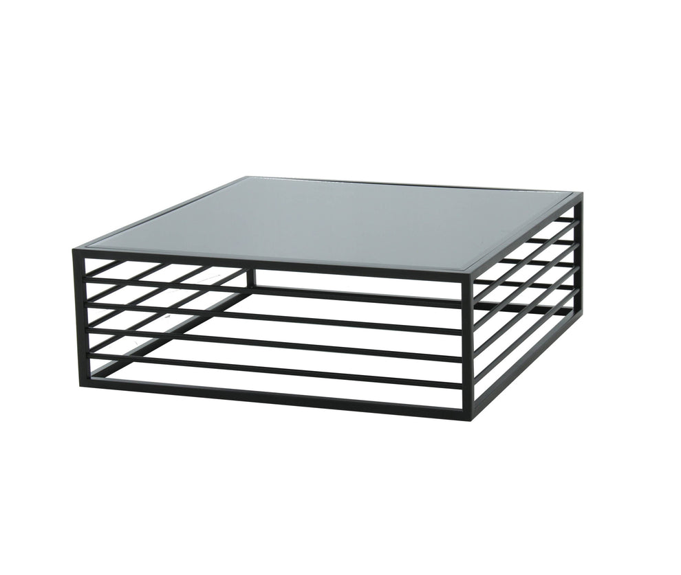 43" Black And Smoked Glass Square Coffee Table By Homeroots | Coffee Tables | Modishstore - 2