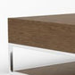 47" Silver And Walnut Rectangular Coffee Table With Two Drawers And Shelf By Homeroots | Coffee Tables | Modishstore - 4