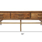 56" Brass And Brown Solid Wood Rectangular Distressed Storage Coffee Table By Homeroots