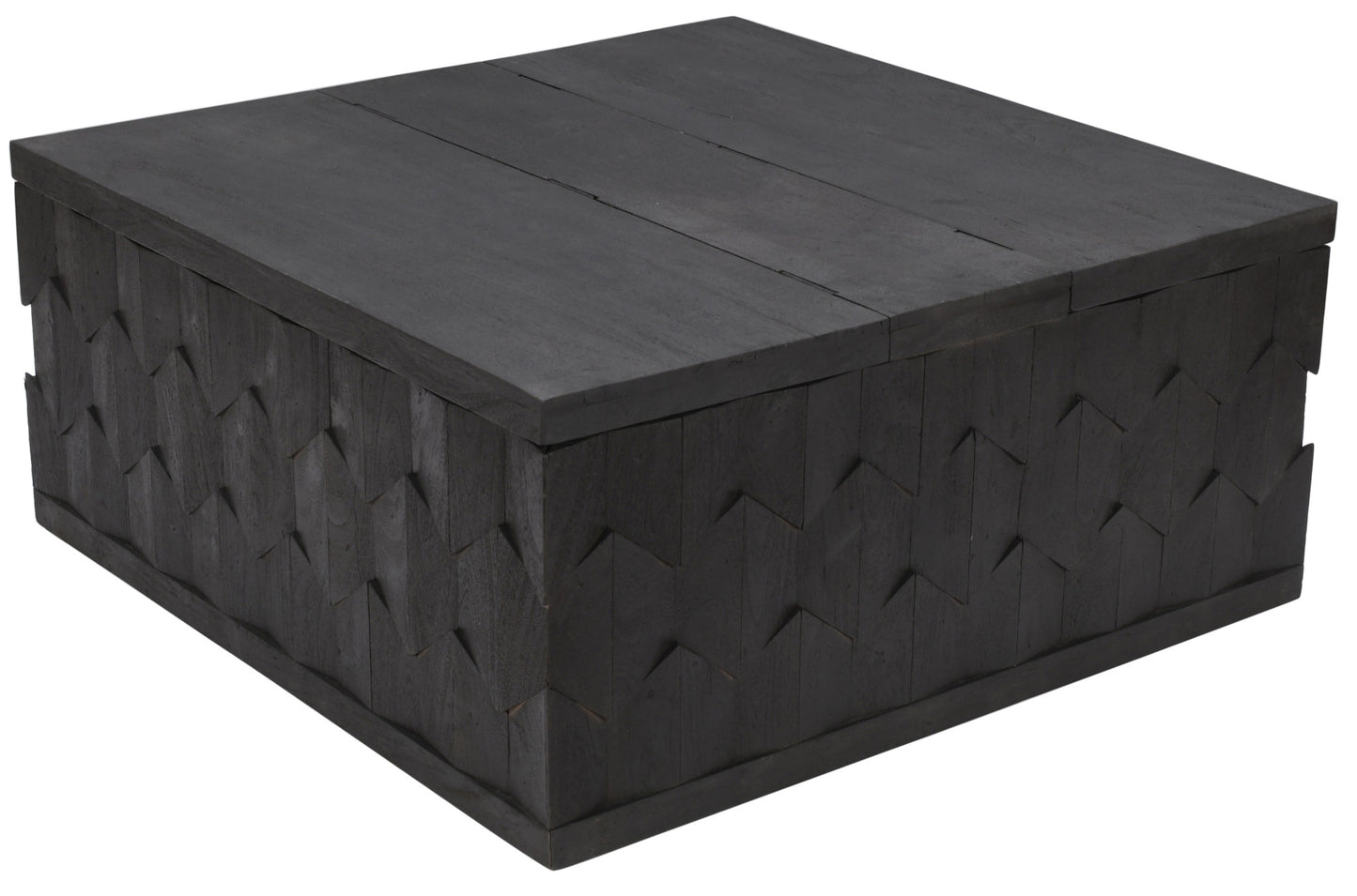 40" Dark Gray Solid Wood Square Distressed Coffee Table By Homeroots | Coffee Tables | Modishstore - 2
