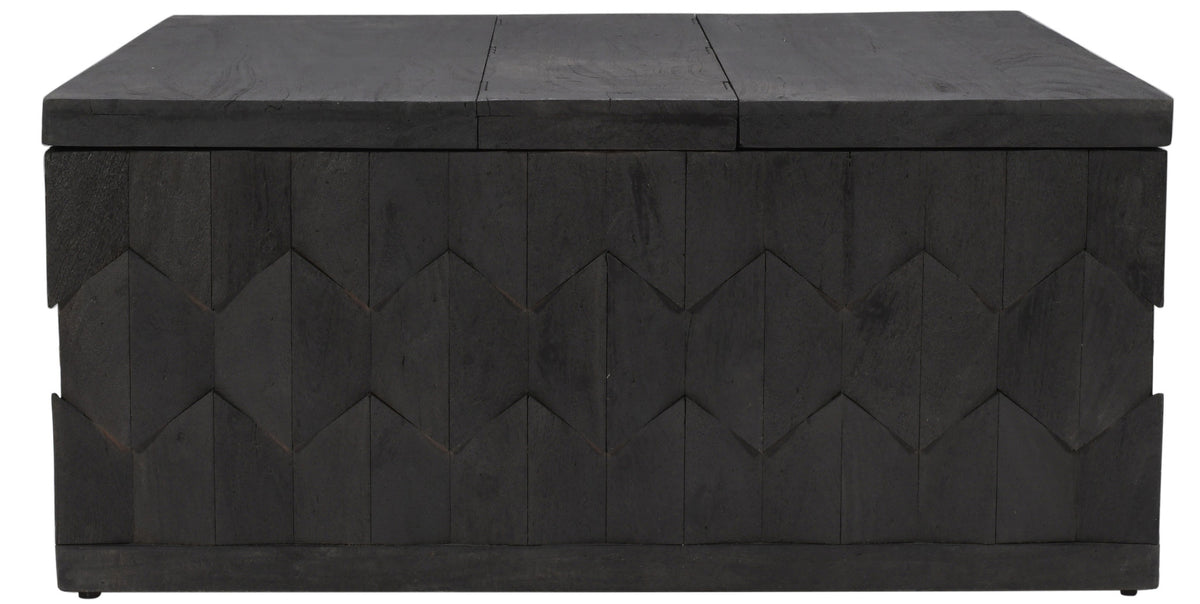 40" Dark Gray Solid Wood Square Distressed Coffee Table By Homeroots | Coffee Tables | Modishstore