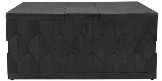40" Dark Gray Solid Wood Square Distressed Coffee Table By Homeroots
