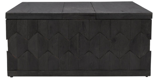 40" Dark Gray Solid Wood Square Distressed Coffee Table By Homeroots | Coffee Tables | Modishstore