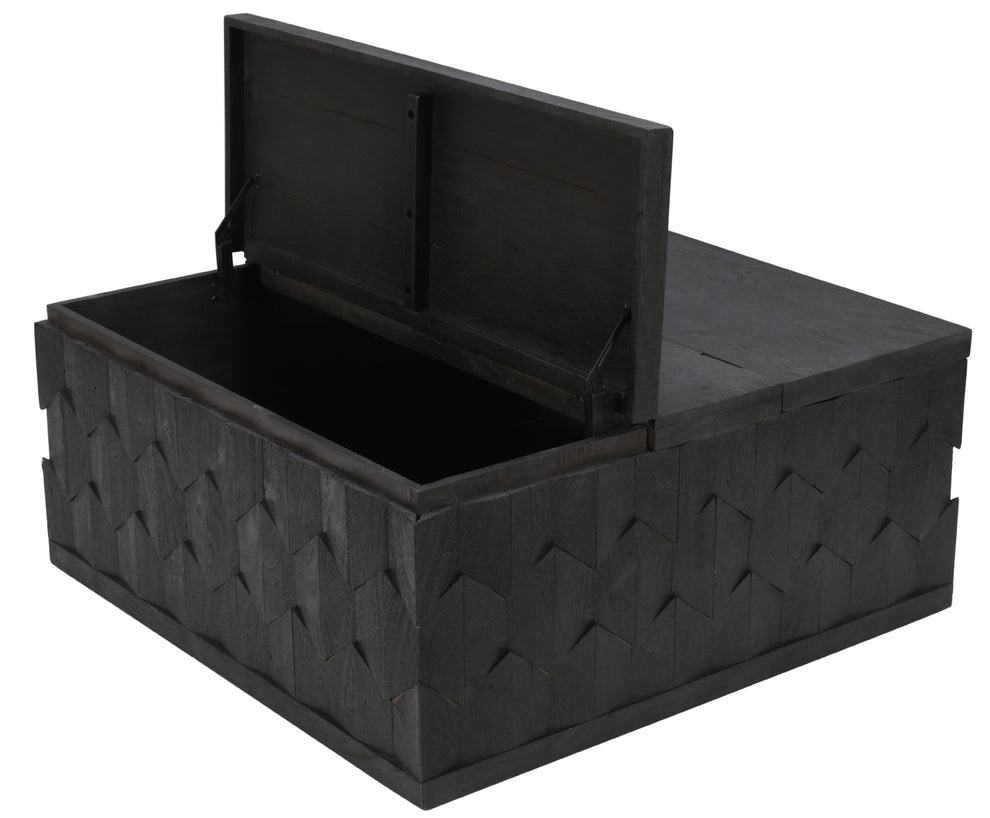 40" Dark Gray Solid Wood Square Distressed Coffee Table By Homeroots | Coffee Tables | Modishstore - 3