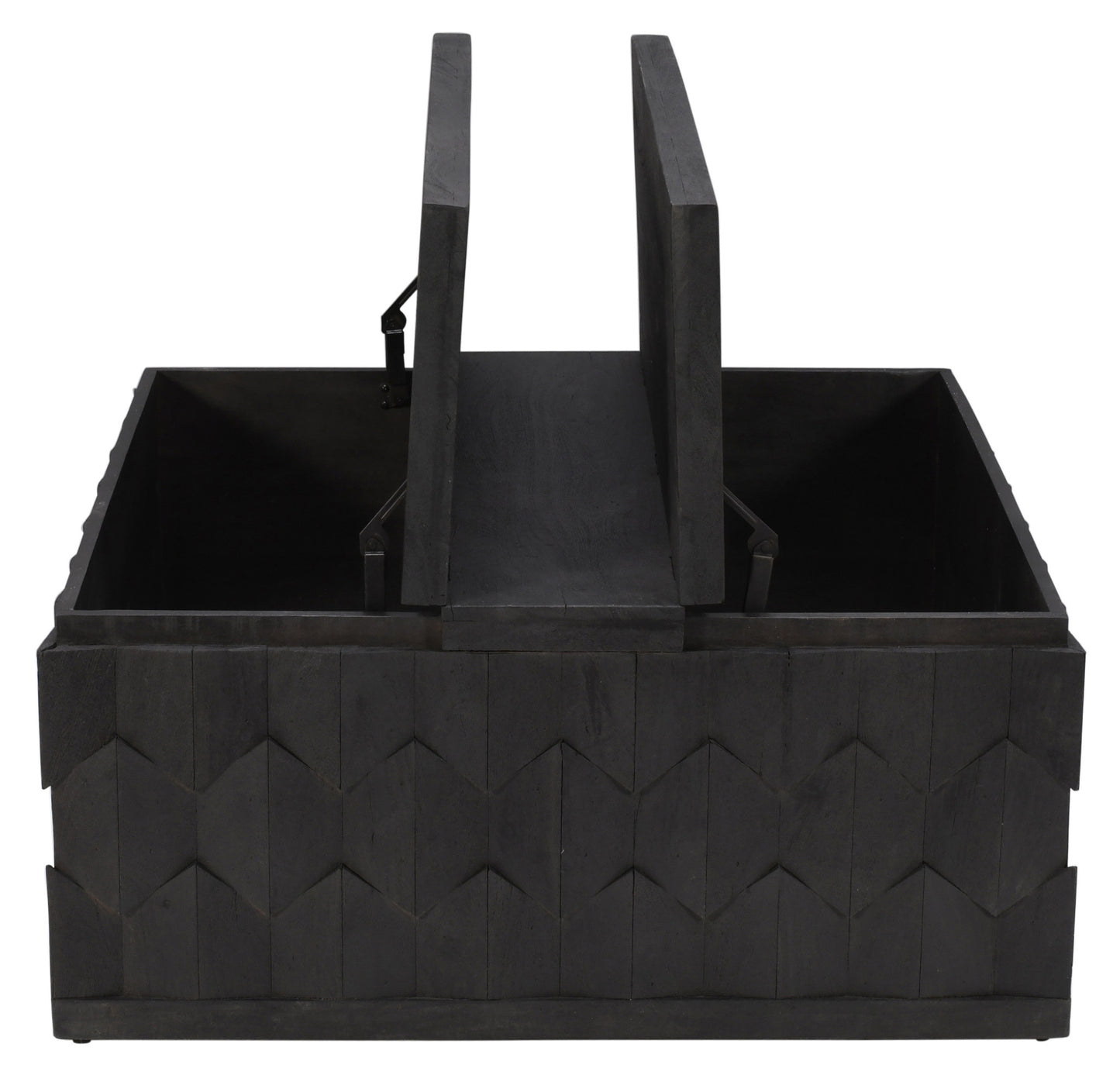 40" Dark Gray Solid Wood Square Distressed Coffee Table By Homeroots | Coffee Tables | Modishstore - 4