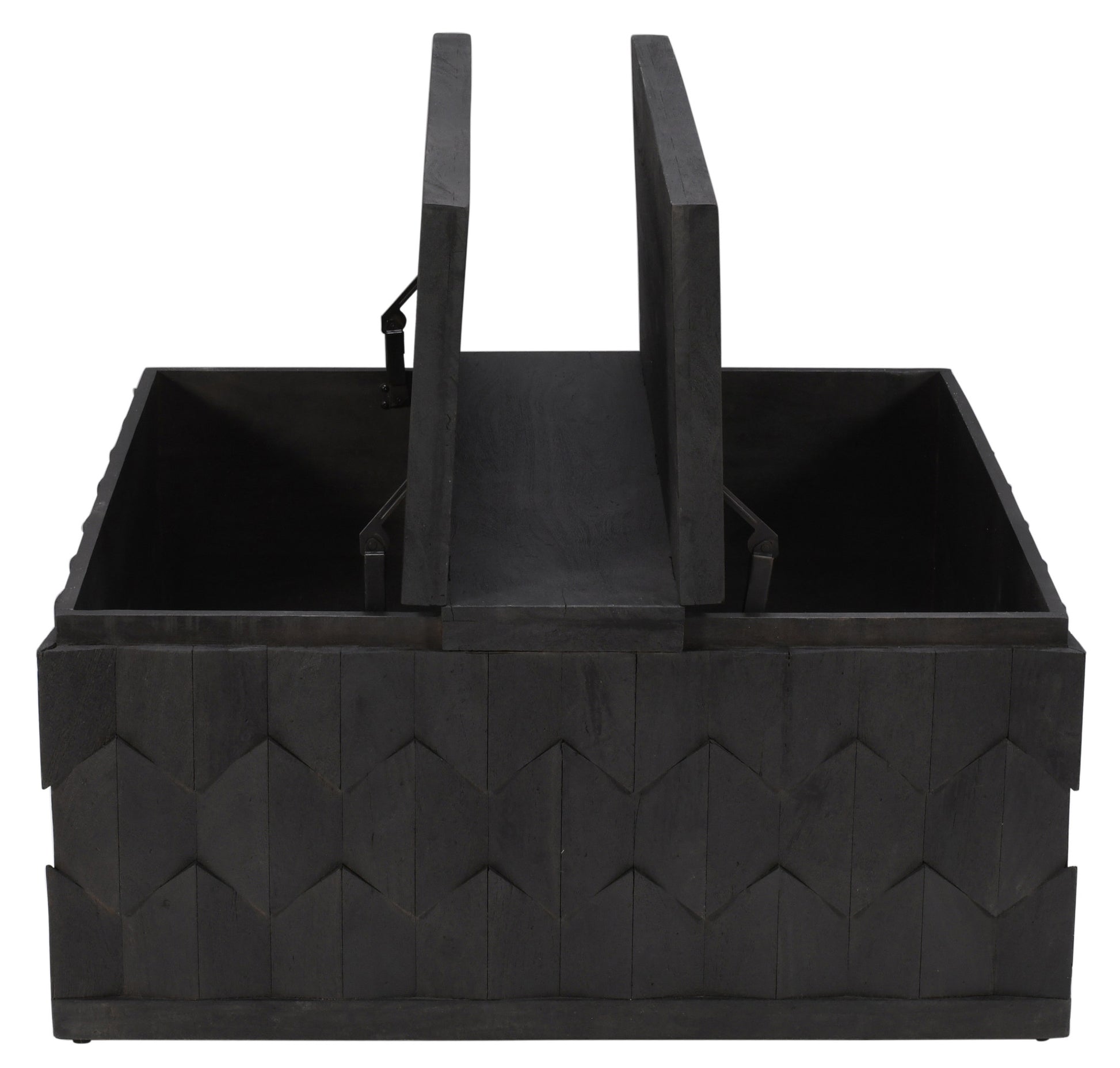 40" Dark Gray Solid Wood Square Distressed Coffee Table By Homeroots | Coffee Tables | Modishstore - 4