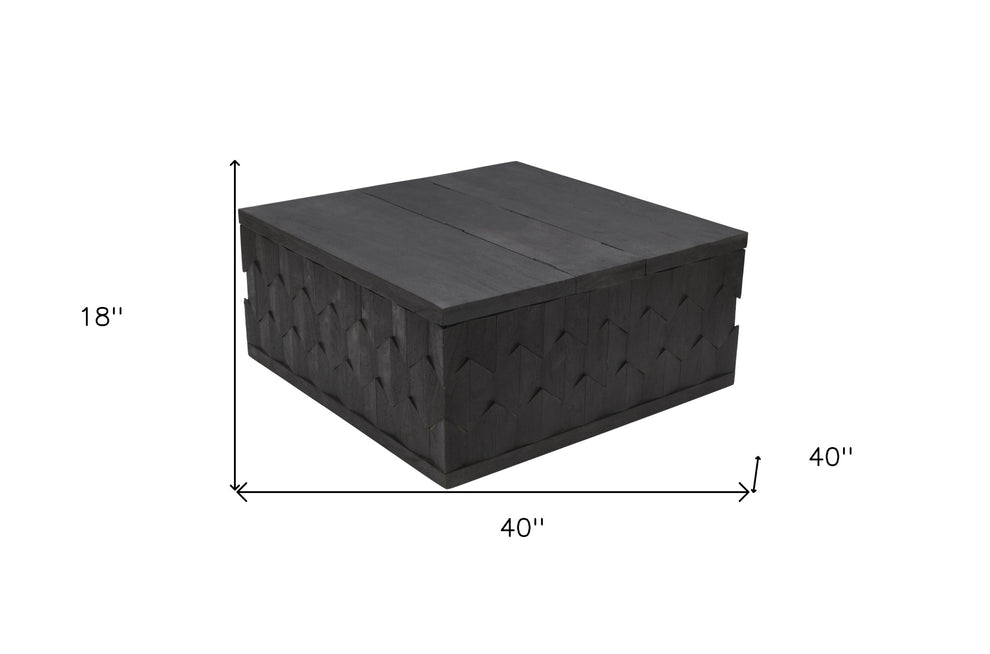 40" Dark Gray Solid Wood Square Distressed Coffee Table By Homeroots | Coffee Tables | Modishstore - 6