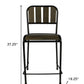 37" Brown And Black Retro Reclaimed Wood and Metal Counter Height Bar Chair By Homeroots | Bar Stools | Modishstore - 5