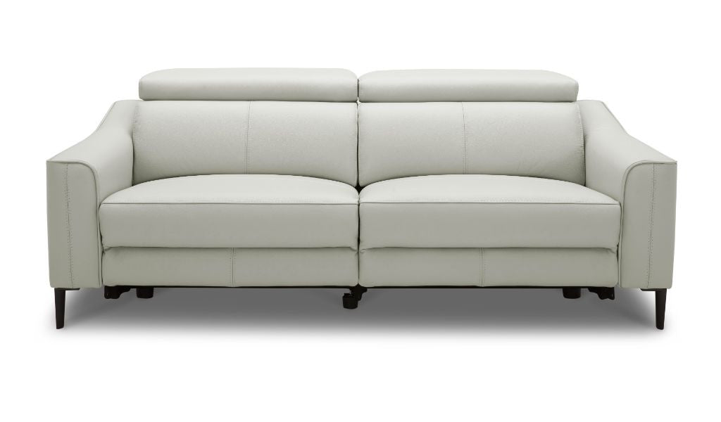 74" Grey Genuine Leather and Black Reclining Sofa By Homeroots | Sofas | Modishstore