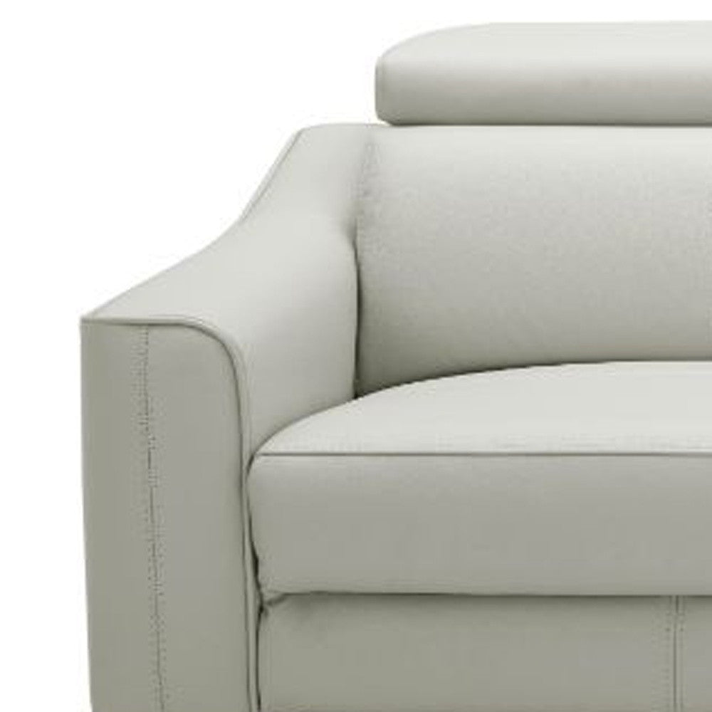 74" Grey Genuine Leather and Black Reclining Sofa By Homeroots | Sofas | Modishstore - 3