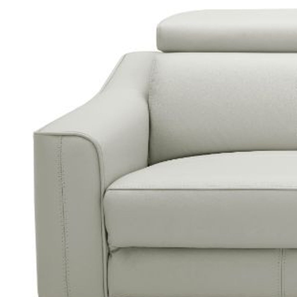 74" Grey Genuine Leather and Black Reclining Sofa By Homeroots | Sofas | Modishstore - 3