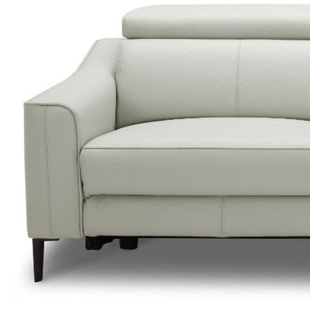 74" Grey Genuine Leather and Black Reclining Sofa By Homeroots | Sofas | Modishstore - 4