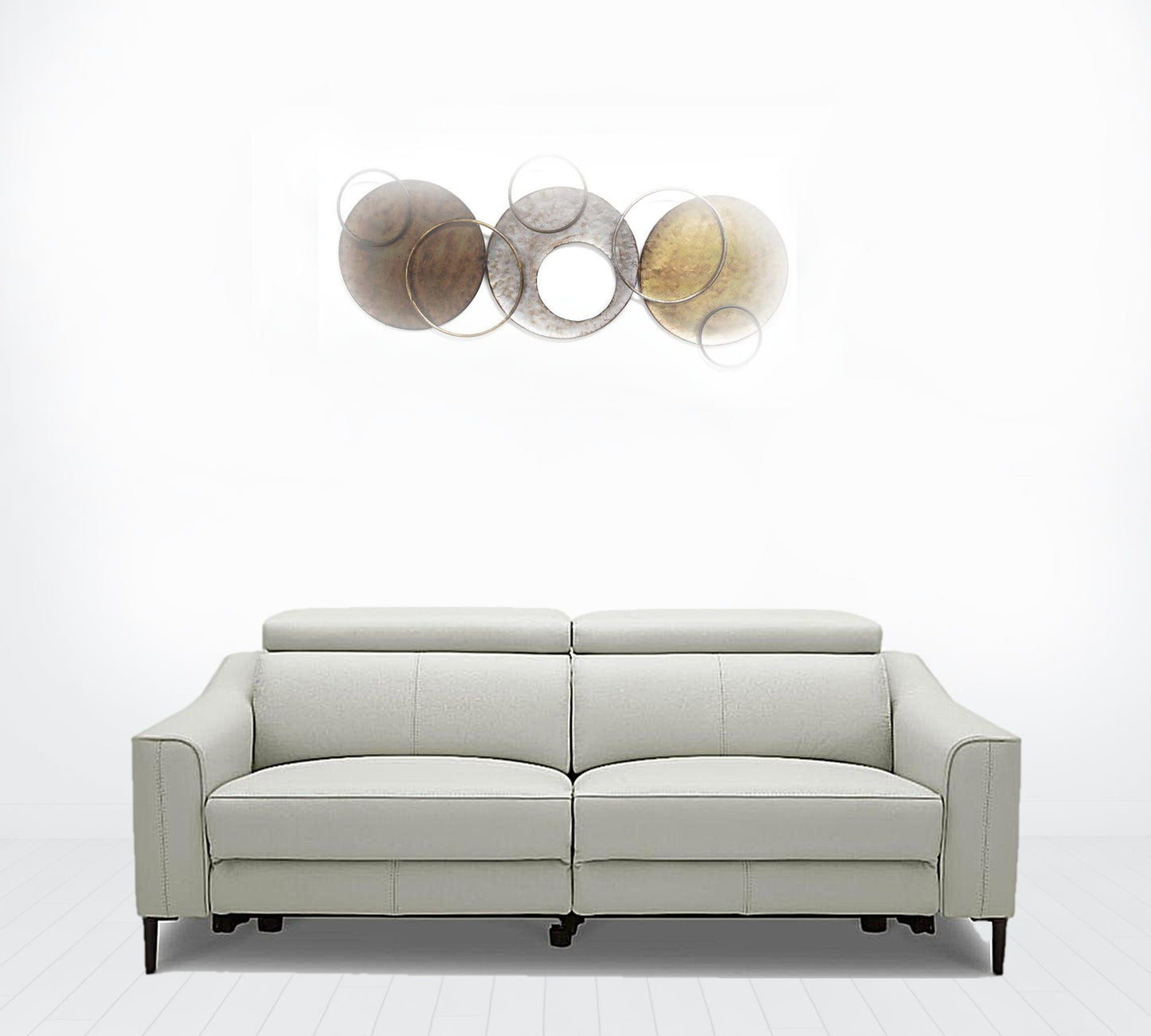 74" Grey Genuine Leather and Black Reclining Sofa By Homeroots | Sofas | Modishstore - 2