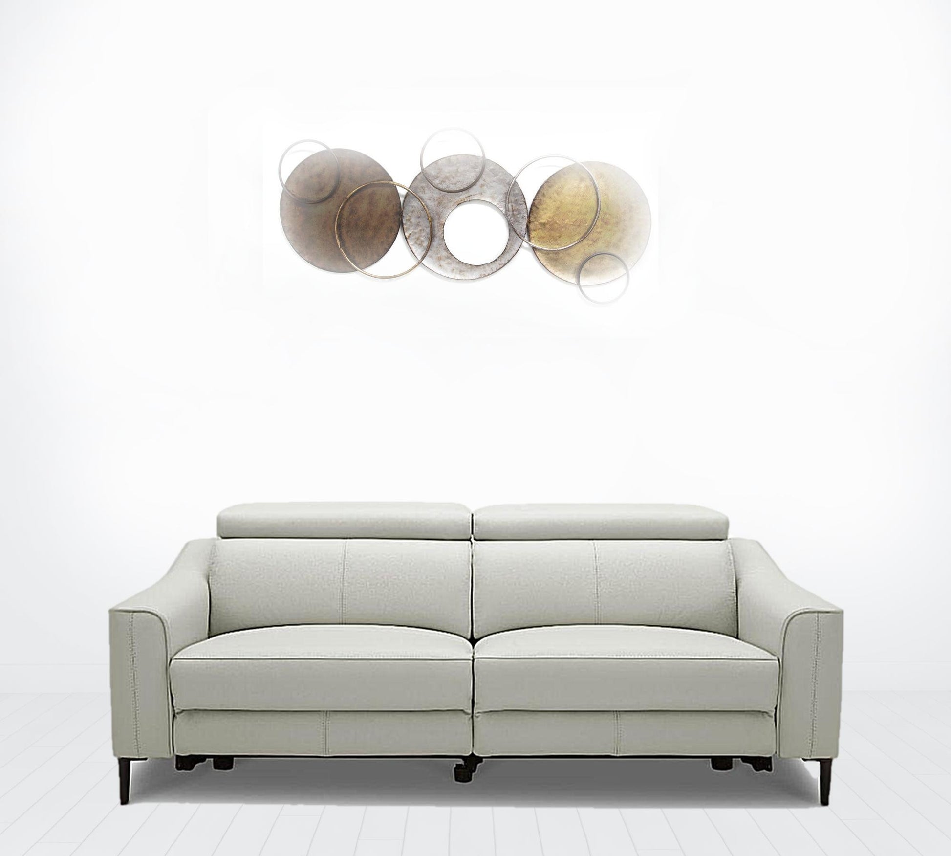 74" Grey Genuine Leather and Black Reclining Sofa By Homeroots | Sofas | Modishstore - 2