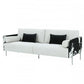 89" White Faux Cowhide and Silver Sofa By Homeroots | Sofas | Modishstore
