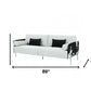 89" White Faux Cowhide and Silver Sofa By Homeroots | Sofas | Modishstore - 5