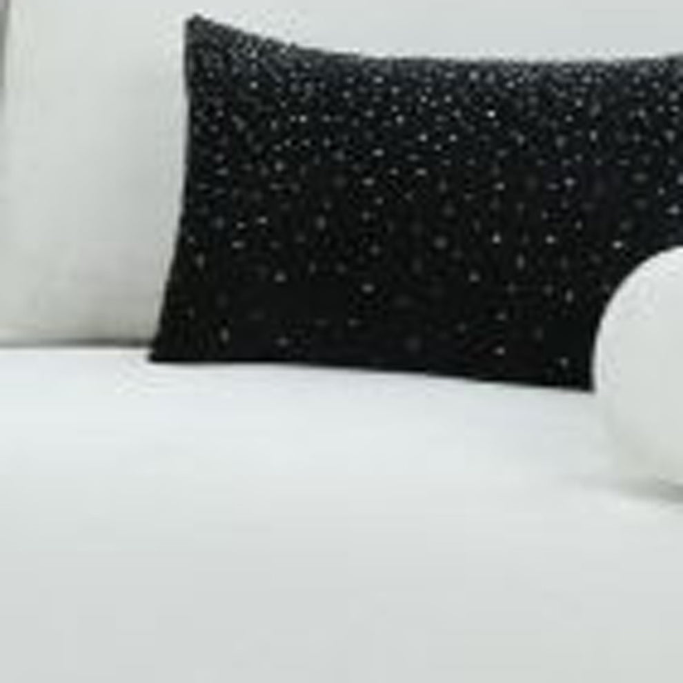 89" White Faux Cowhide and Silver Sofa By Homeroots | Sofas | Modishstore - 3