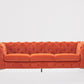 97" Orange Silver Chesterfield Sofa By Homeroots | Sofas | Modishstore