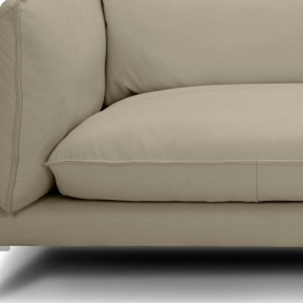 96" Taupe Top Grain Leather Sofa By Homeroots | Sofas | Modishstore - 3