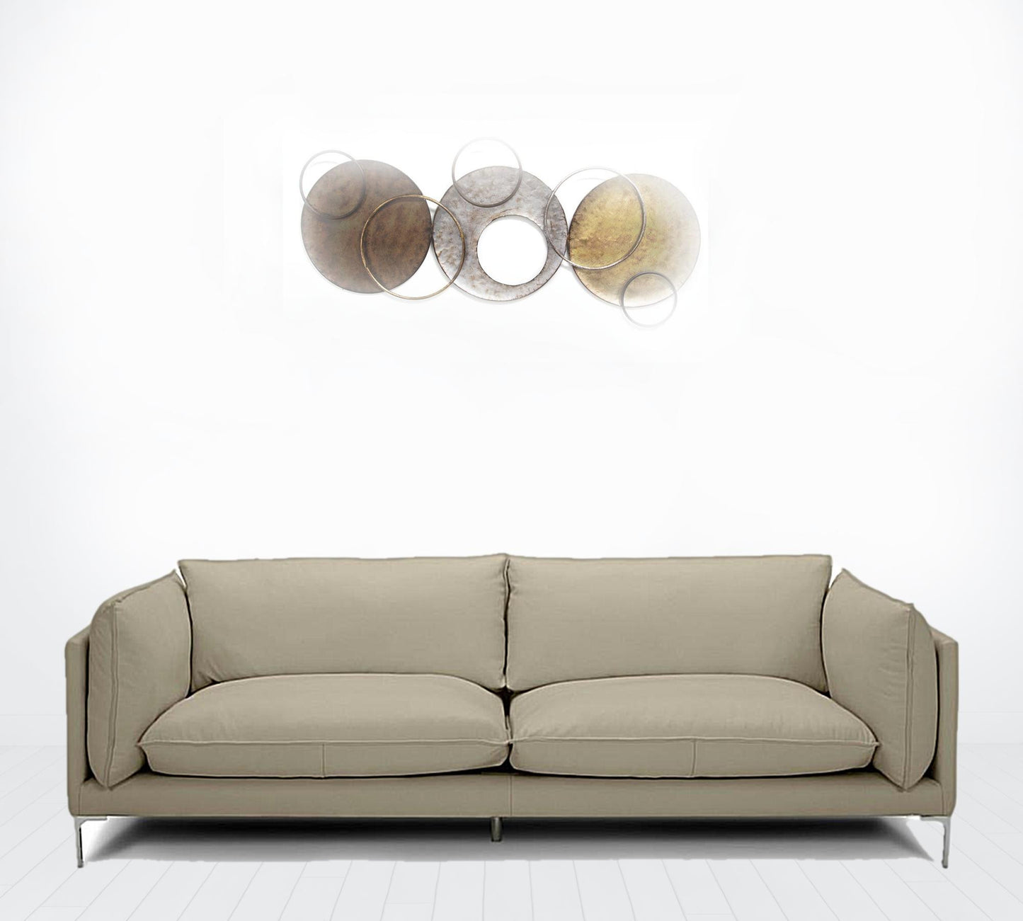 96" Taupe Top Grain Leather Sofa By Homeroots | Sofas | Modishstore - 2