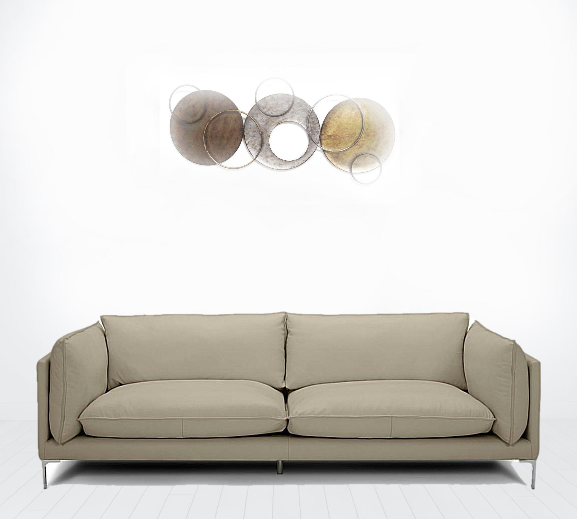 96" Taupe Top Grain Leather Sofa By Homeroots | Sofas | Modishstore - 2