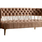 84" Beige Tufted Velvet and Gold Open Back Sofa By Homeroots
