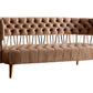84" Beige Tufted Velvet and Gold Open Back Sofa By Homeroots | Sofas | Modishstore