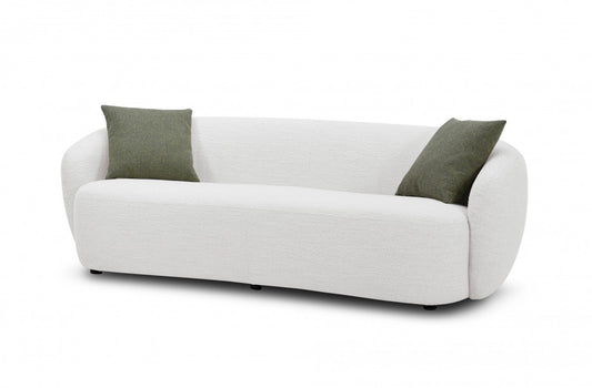 90" Off White Textured Fabric Sofa By Homeroots